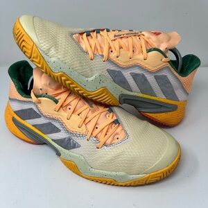adidas Barricade Men Size 10.5 Tennis Shoes - Orange/Yellow/Green HQ8416